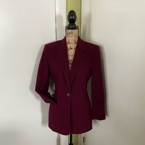 Burgundy Lands’ End wool/cashmere blend blazer